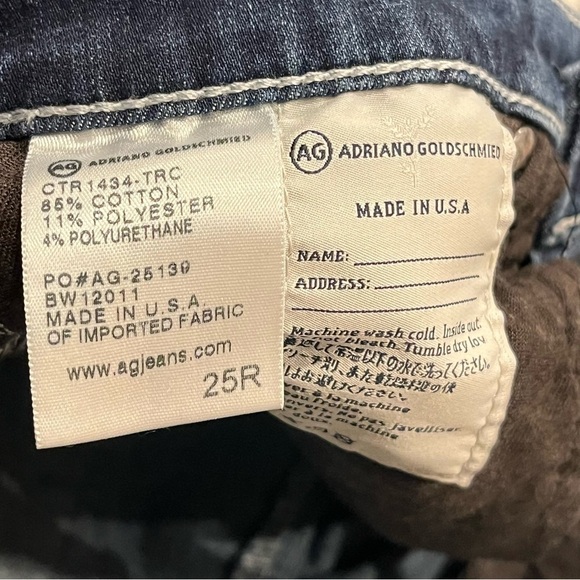 ag adriano goldschmied jeans the prima mid rise cigarette contour 360 size 25R - Picture 6 of 10